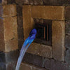 Image of Atlantic Water Gardens Wall Spout Scuppers Sample Installation with Blue Lights
