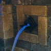 Image of Atlantic Water Gardens Wall Spout Scuppers Sample Installation With Blue Lights
